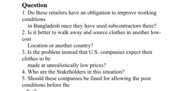 and source clothes in another low-cost Location or another country? 3. Is