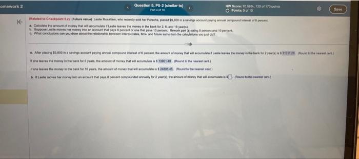  omework 2 : (Related to Checkpoint 5.2) (Future value) Leslie Mosallam,