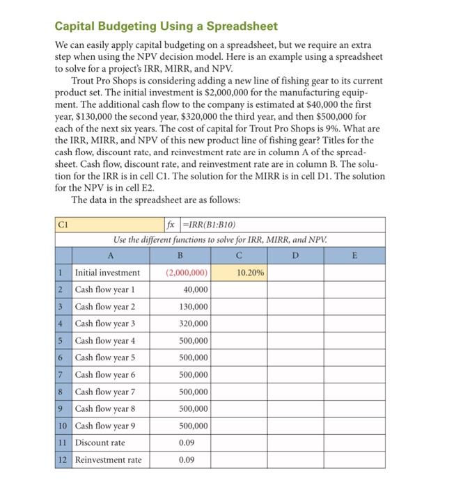  In Chapter 9, after table 9.5, there is information about Trout