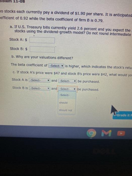 rate of 2 percent. Firm Anos a beta coefident of 0.92 while