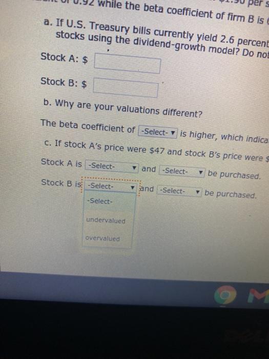 the beta coeficient of tim Bis 0.79. . ITU.S. Treasury bills currently