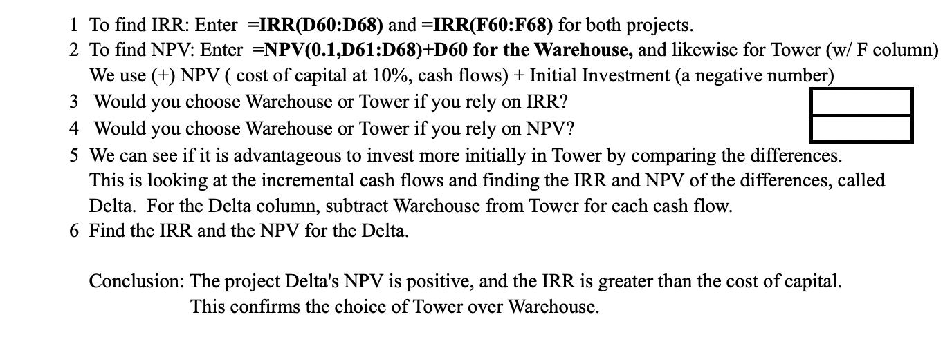 the work. Thanks Problem 2: Finding the NPV with Incremental Cash Flows.