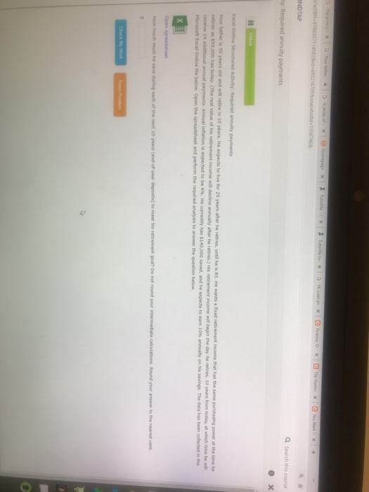  INDTAP ty: Required annuity payments Search this course Structured Activity Reed