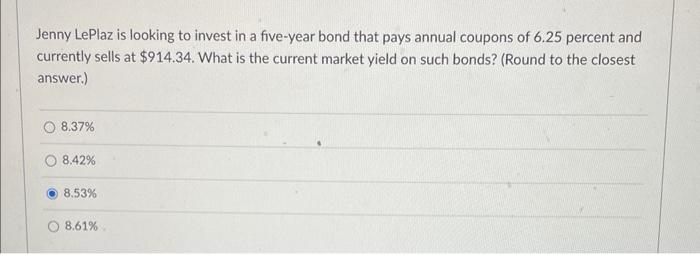  Please answer fast and accurately please Jenny LePlaz is looking to