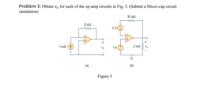 please with micro cap Problem 3: Obtain v, for each of the