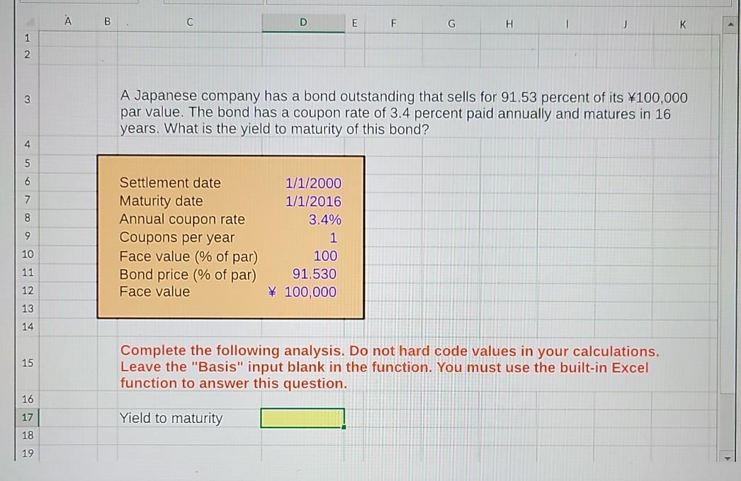 please provide excel formula B D F G H 1 K