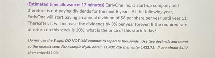 of $18 per share for the next 6 years. At the end
