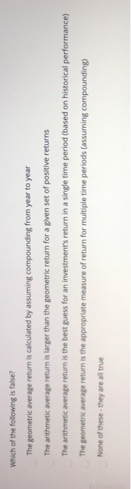  please answer all 4 multiple choice questions Which of the following