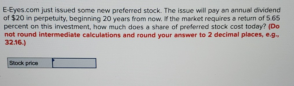 E-Eyes.com just issued some new preferred stock. The issue will pay