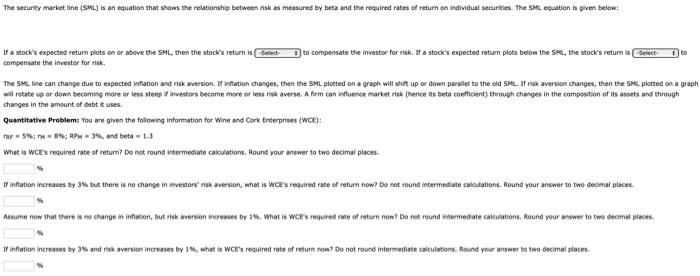  If a stock's expected return plots on or above the 5ML,