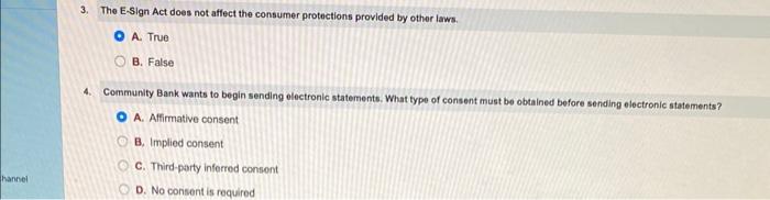  3. The E-Sign Act does not affect the consumer protections provided