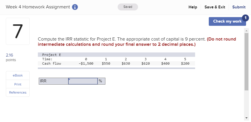  Week 4 Homework Assignment Saved Help Save & Exit Submit Check