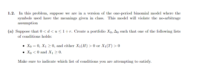 1.2. In this problem, suppose we are in a version of