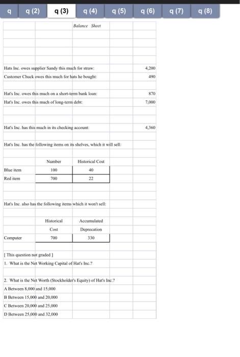 qq(2)q(3) [This question not graded] 1. What is the Net Working