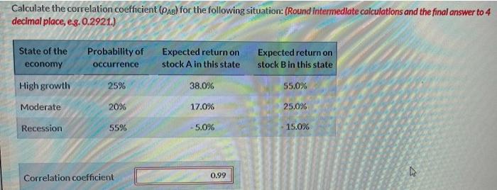 Calculate the correlation coefficient (PAB) for the following situation: (Round intermediate