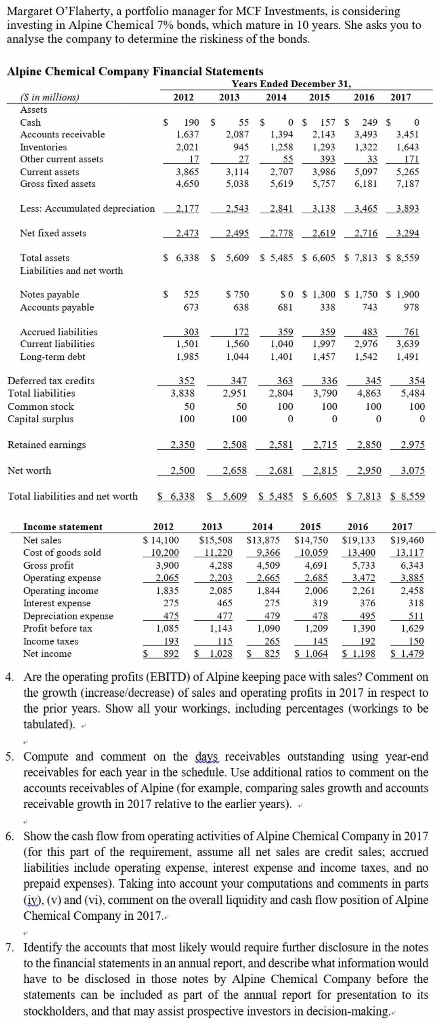 please ONLY answer question 4 Margaret O'Flaherty, a portfolio manager for