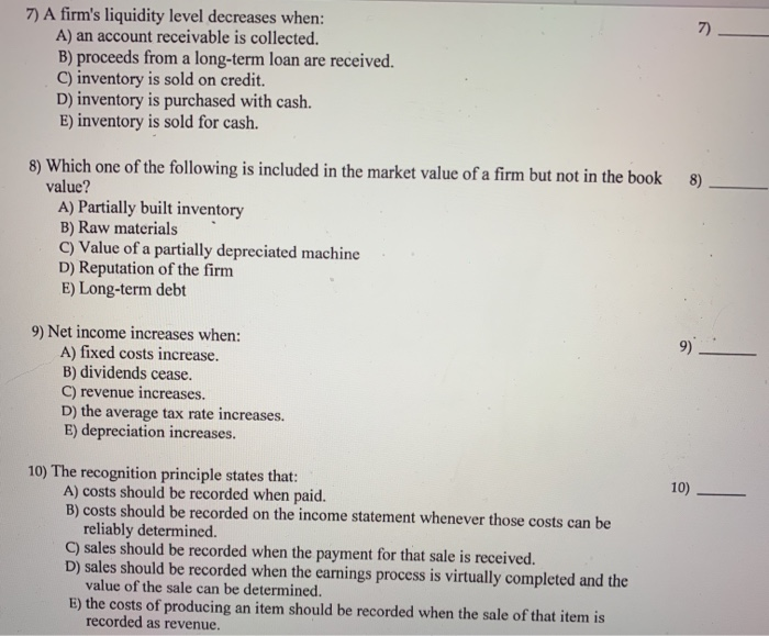 depreciated book value of a firm's fixed assets. D) total assets minus