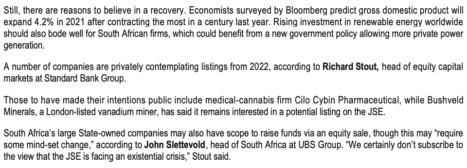 IPO Mania Skips Africa, Where Fast-Growing Firms Prefer Debt By Loni Prinsloo