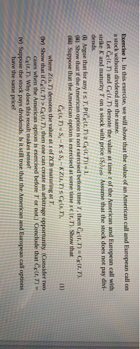  Exercise 1. In this exercise, we will show that the value