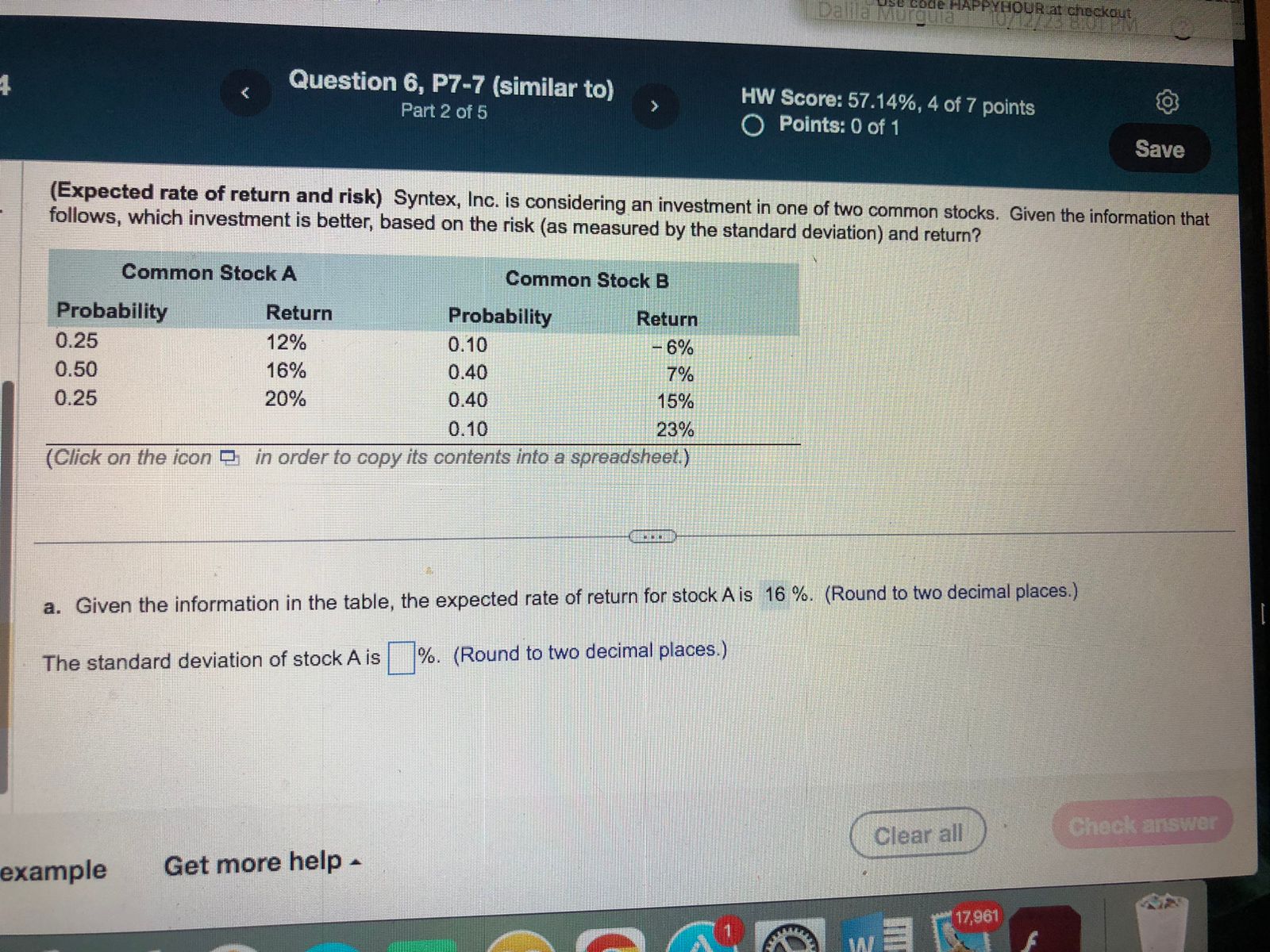 risk) B. J. Gautney Enterprises is evaluating a security. One-year Treasury bills