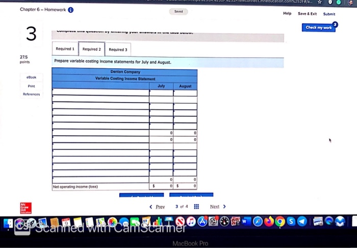 are given: 275 Bock Variable costs per unit Direet materials Direct labor