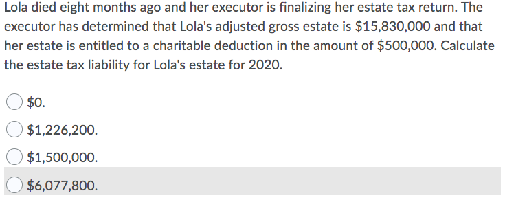 Lola died eight months ago and her executor is finalizing her