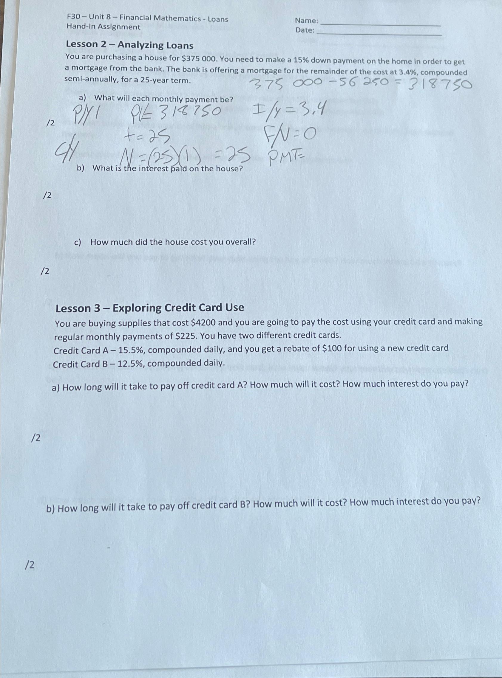  F30 - Unit 8 - Financial Mathematics - Loans\ Hand-In Assignment\