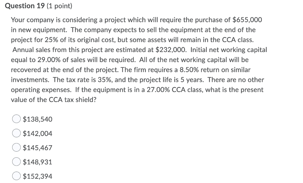 $364,500 and annual operating costs of $11,025 over its 4-year life. Machine