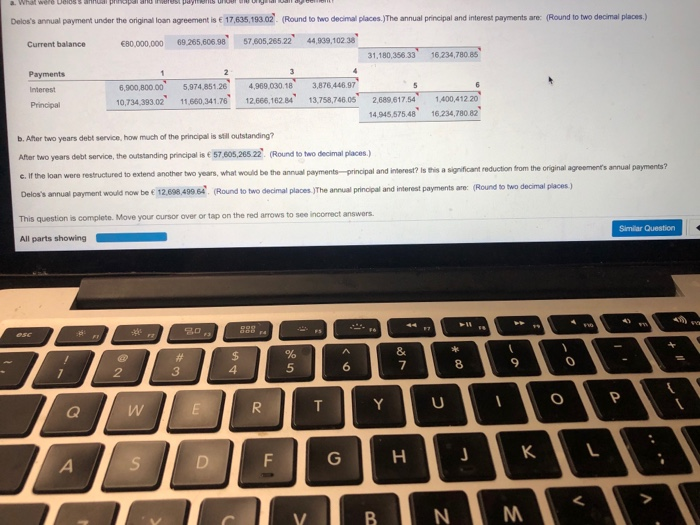 was for six years at 8.623% interest per annum Delos has successfully