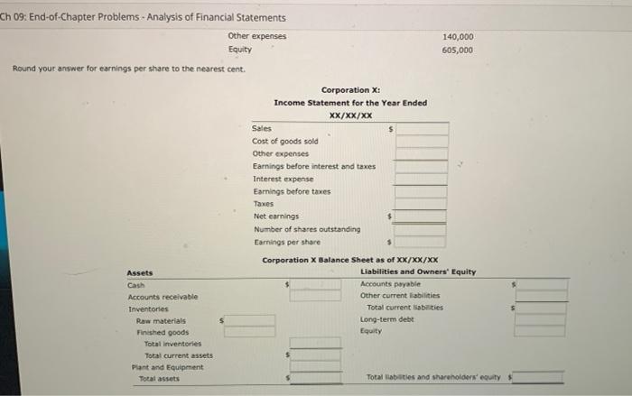 statement and a balance sheet: Sales Finished goods Long-term debt Raw materials