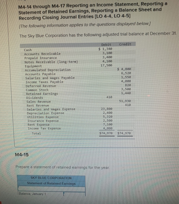 Please help me with this question! Thank you! M4-14 through M4-17 Reporting