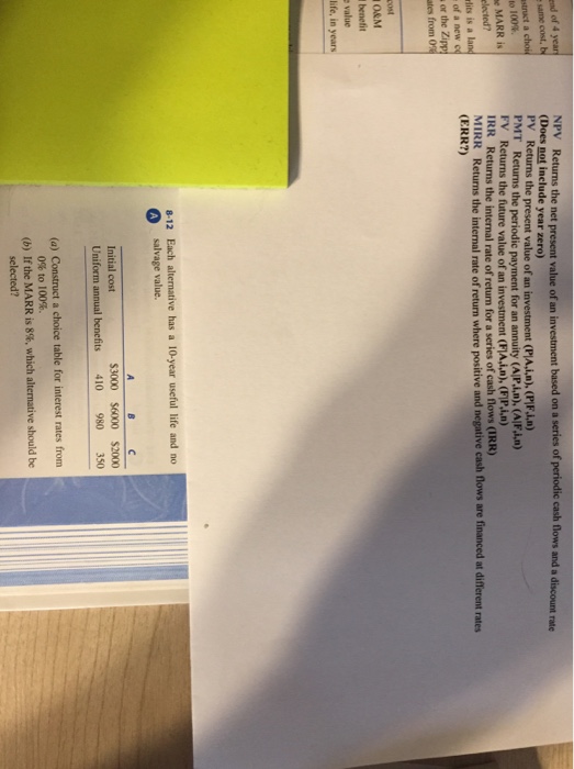  Solve the following problem using Microsoft Excels built in financial functions