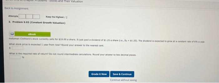  Back to Assignment Problems-Stocks and Their Valuation Attempts Keep the Highest/2