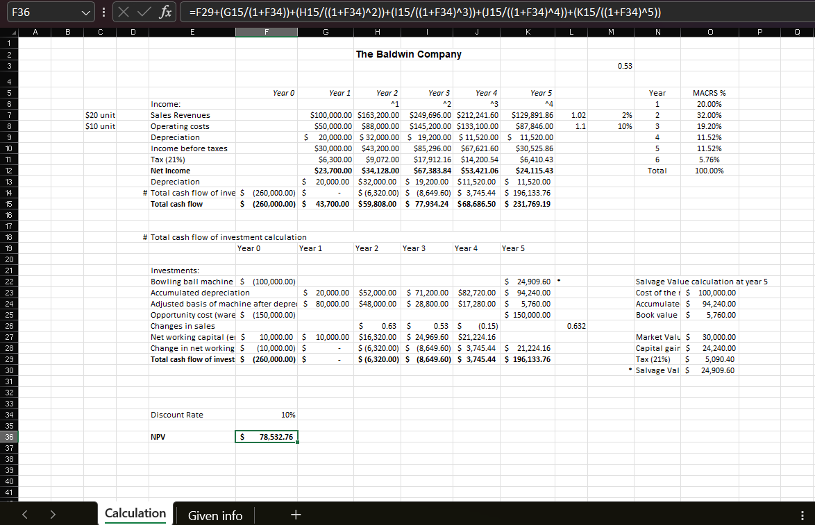 company" the excel file is used as an example change the figures