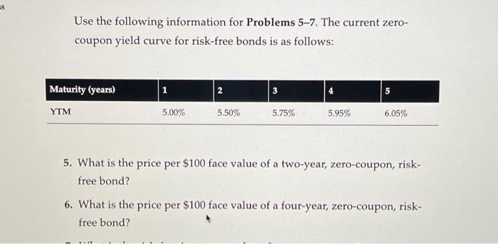 answer problem #6 Use the following information for Problems 5-7. The current