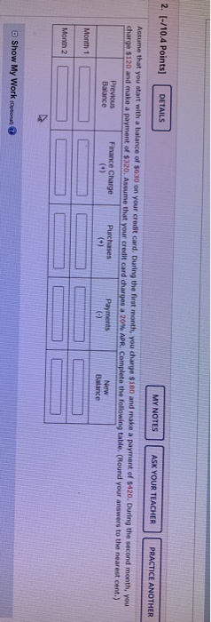 finance/quantitative reasoning. 2. (-/10.4 Points) DETAILS MY NOTES ASK YOUR TEACHER PRACTICE