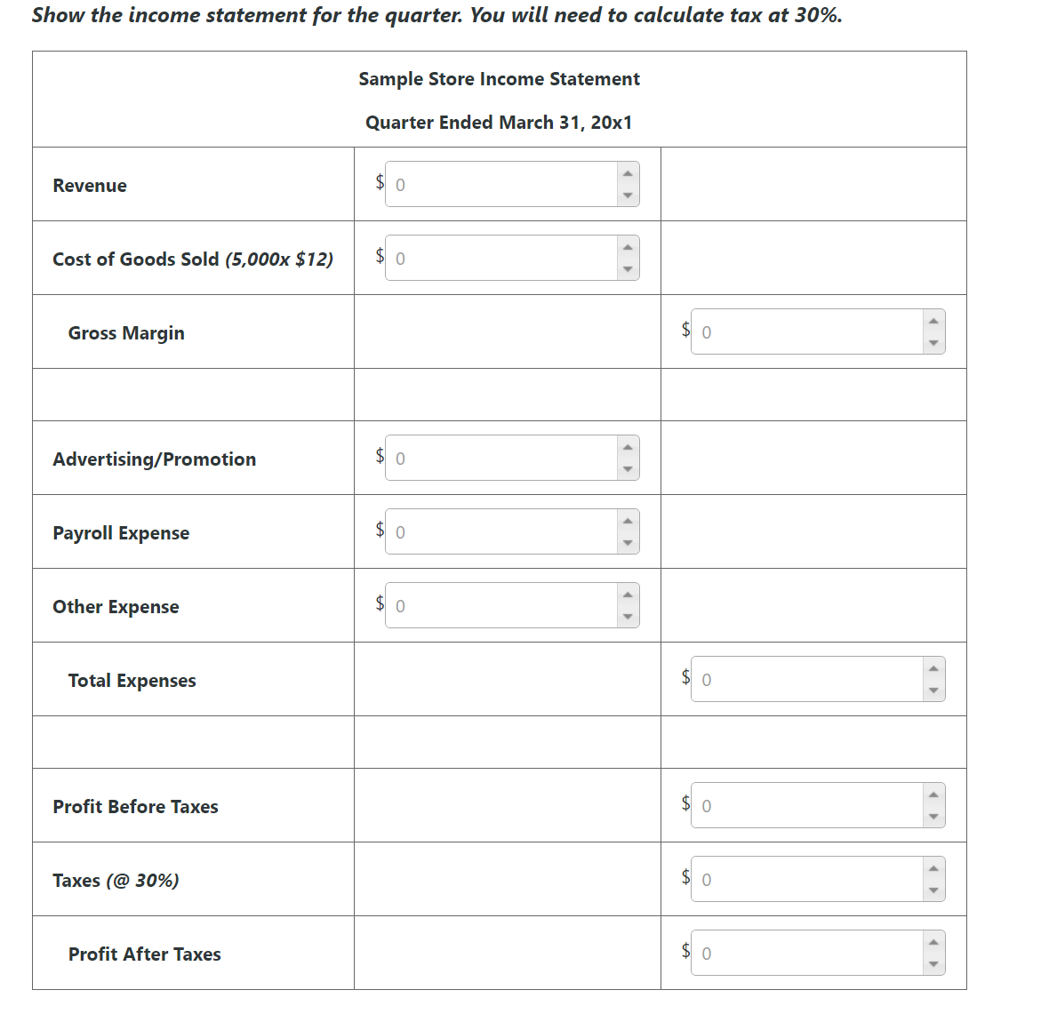 of the first year, and transactions for the first quarter of the