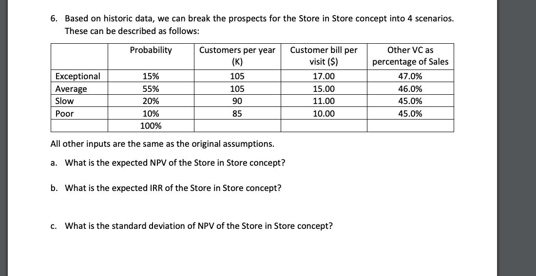 is similar. IF Q customers eat at the store/year, and each customer