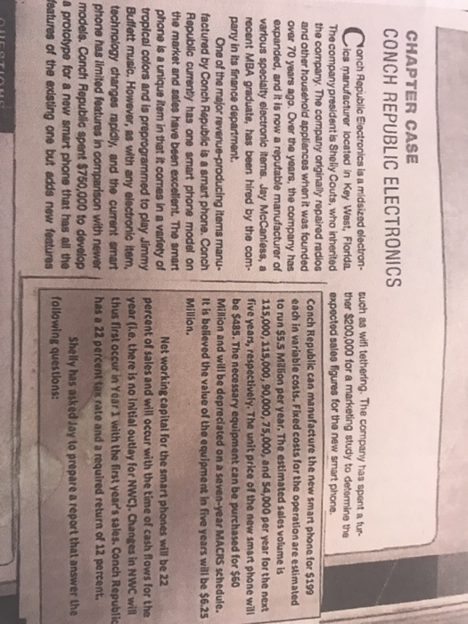  CHAPTER CASE CONCH REPUBLIC ELECTRONICS C onch Republic Electronics is a