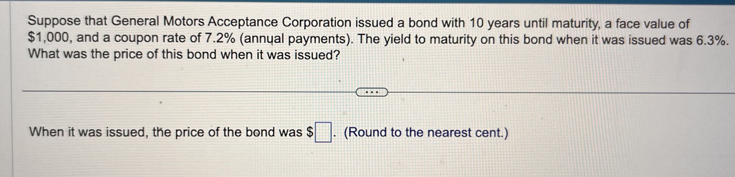 par, 6.5% coupon bonds with 10 years to maturity and a price