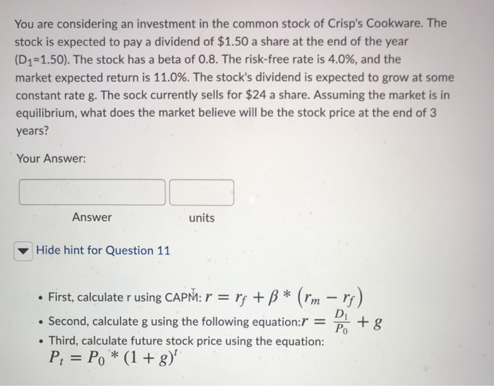 please use excel to support your answer You are considering an investment