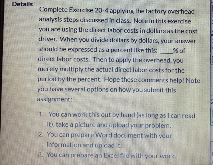 overhead, and factory overhead account balance The chief cost accountant for Sassy