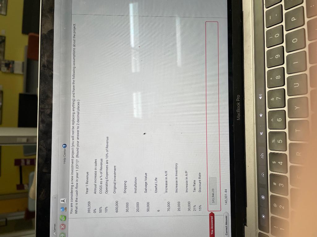  please show work as to how the answer is 145,946.23 Canvas