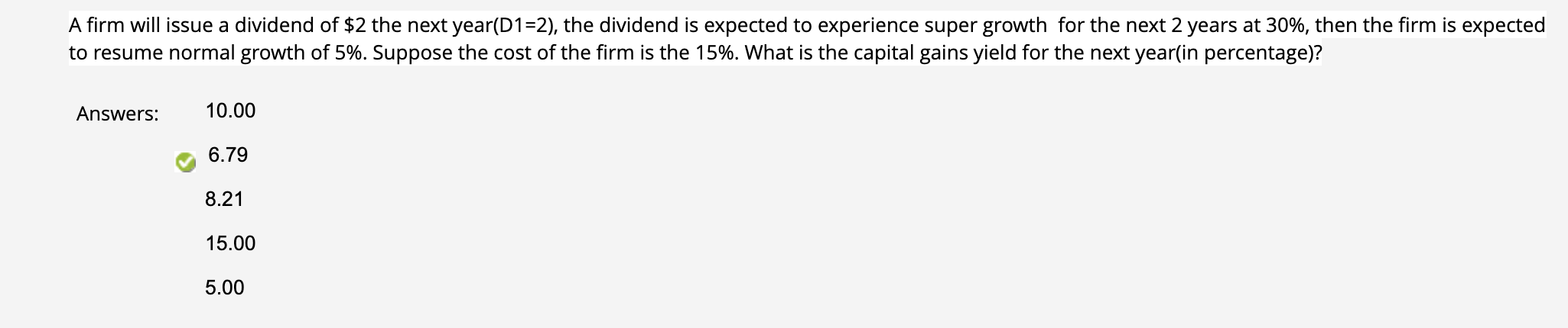 Please explain why 6.79 is correct. Dont use excel, instead write it/type