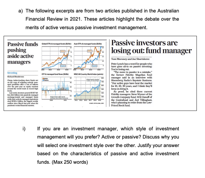  a) The following excerpts are from two articles published in the