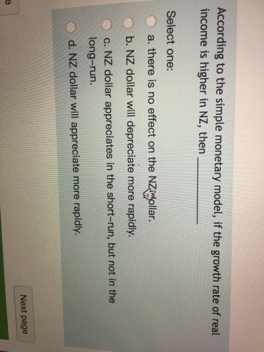  which one is correct answer why According to the simple monetary