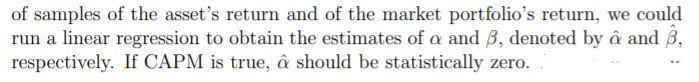 E where r, is the risk-free rate, rm is the return of