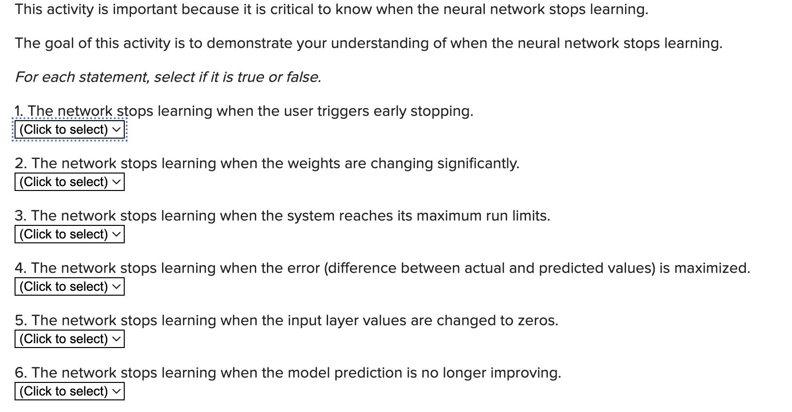 This activity is important because it is critical to know when