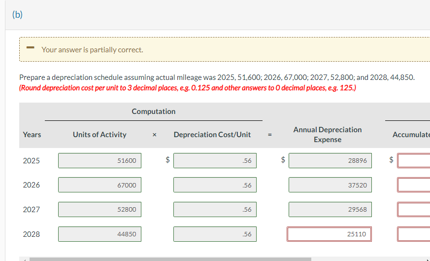 One bus was purchased on January 1, 2025, at a cost of