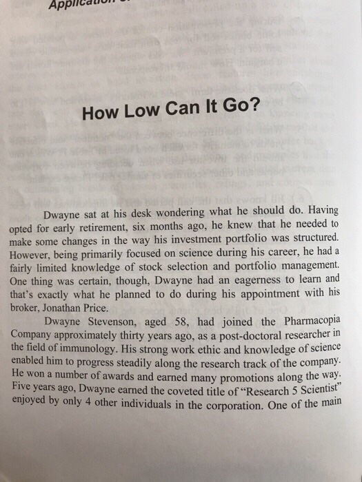  Answer questions (2,3,4,5) Applilcaio How Low Can It Go? Dwayne sat